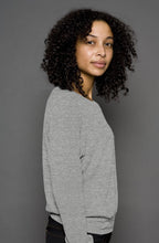 Load image into Gallery viewer, Women&#39;s Gray Raglan Sweater - White Logo 